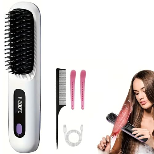 Plancha y Rizador de Pelo Inalámbrico 2 en 1 portátil miniatura 1