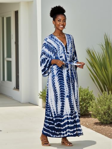 Image of Women's Kimono Cover Up Long Beach Dress Swimsuit Cover Ups Colorful Cardigan Lightweight Robe for Swimwear