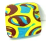 Bague diametre 3x3 cm. Millefiori. Support bague 18mm ajustable. Accessoire argenté.