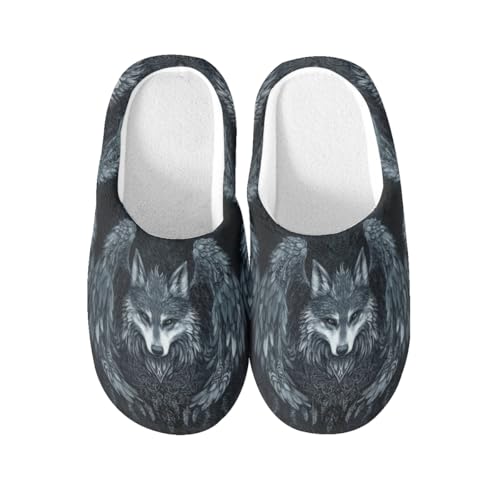 Chaussons homme femme WolfHome avec semelle mousse à mémoire de forme