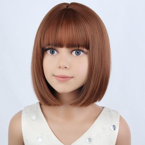 Image of PATTNIUM Dark Orange Wigs Short Bob Wig Women Cosplay Party Synthetic Rose Net Daily Wear Wig