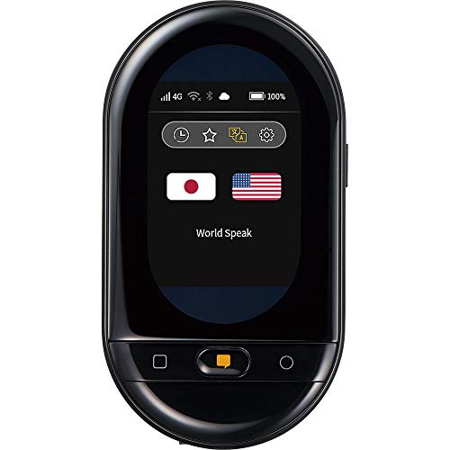 キングジム ポータブル翻訳機 ワールドスピーク + 国内専用SIM 2年間通信使い放題 HYP10-J48クロ