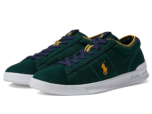 POLO RALPH LAUREN メンズ ヘリテージコート II ニットスニーカー, グリーン, 7.5