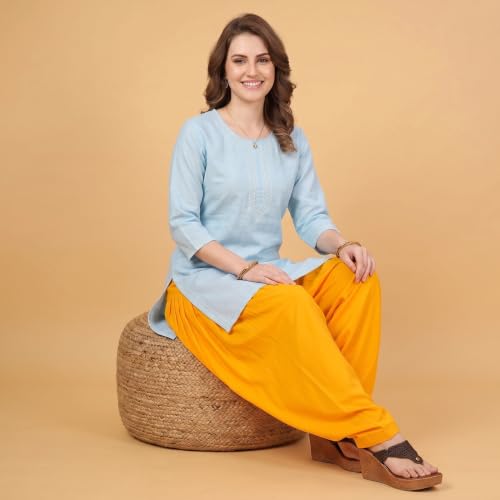 Image of FASHION GALLERY Women's Rayon Relaxed Fit Patiala Salwar with Full Length Drawstring Closure Type and Flexible Waist | Patiala Pant for Woman Free Size Fit Upto XXL