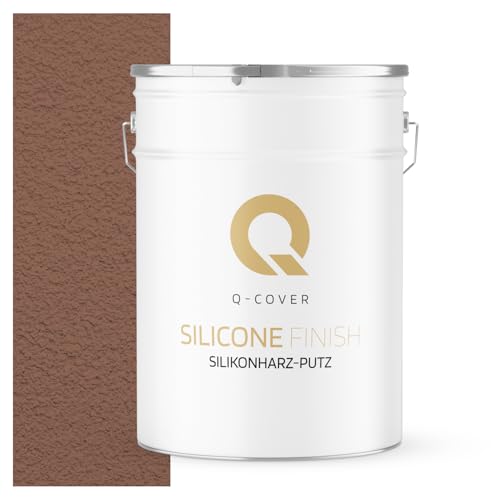 Q-COVER Enduit siliconé Brun F516 25kg 2,0mm - extérieur, façade, hydrofuge, décoratif, résistant UV
