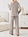 LILLUSORY 2 Piece Lounge Sets Matching Fall Outfits Pajamas Casual Travel 2025 Sweatsuits Soft Airport Wide Leg Clothes Long Sleeve Fashion Vacation Tracksuits Khaki M