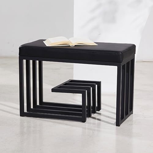 Banc à chaussures en simili PU haut de gamme et structure métal design