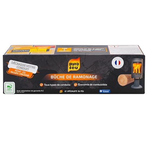 Bûche ramonage Pyrofeu pour insert ou poêle 1,1kg