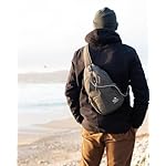 WATERFLY Crossbody Sling Backpack Sling Bag Travel Hiking Chest Bag Daypack (Black) - Image 2
