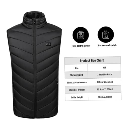 Jacket calefactado con 11 zona de calentamiento invierno unisex negro 5