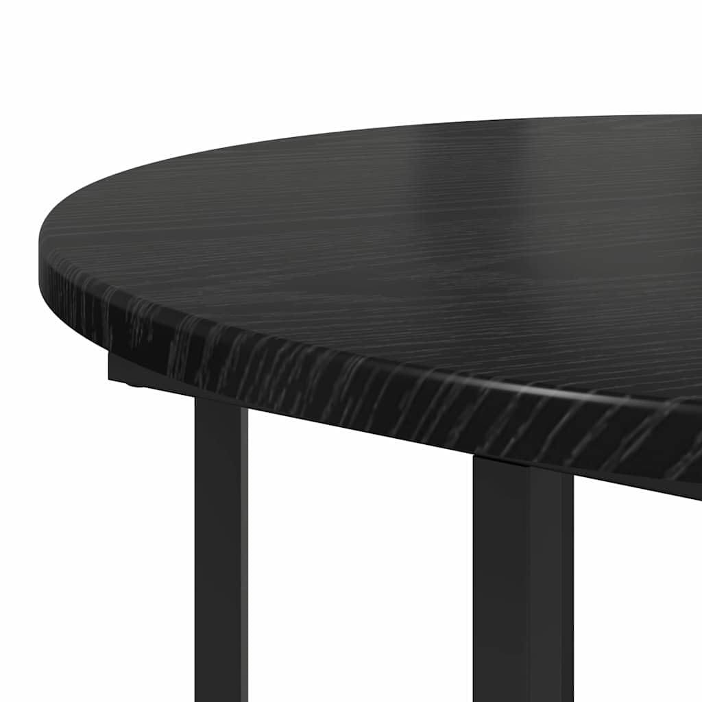 Beistelltisch-Set mit Regal 2 Stück Schwarz Eichen-Optik Wohnzimmer Schlafzimmer Flur Industrial Design langlebig geeignet für Sofas Betten Tische mit Ablage Regal Kompakt