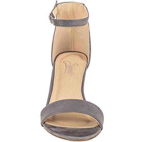 ILLUDE Women's Open Toe Ankle Strap Low Block Chunky Heels Sandals Party Dress Pumps Shoes4