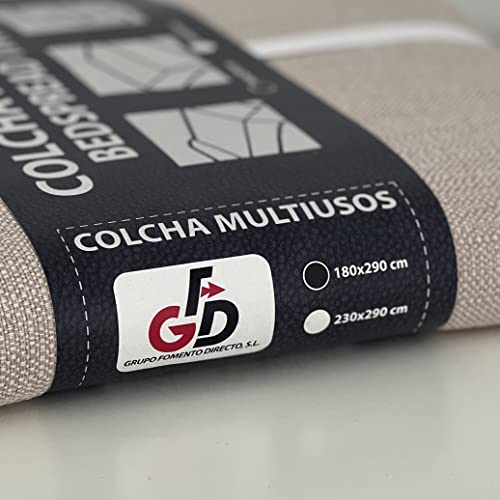 GFD – Colcha Multiusos para Sofas Lisa Oporto, Cubre Cama, Jarapas, Manta, Plaid (230 x 290, Camel) - imagen 7