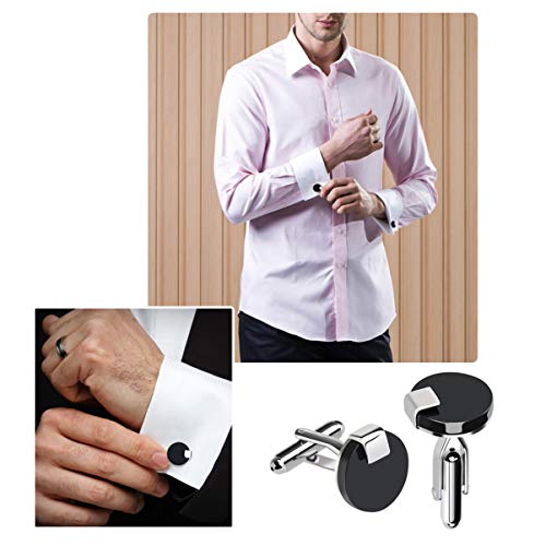 KESYOO BotÃµes de Punho Masculinos Com Tachas de Camisa Estilo FrancÃªs BotÃµes de Punho Circulares