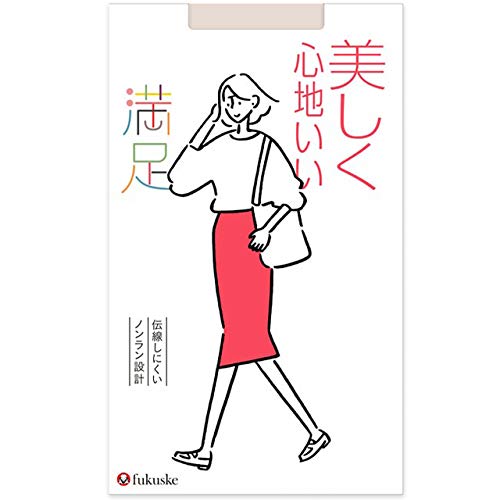 福助(FUKUSKE) 満足 《美しく心地いい》 パンティストッキング【ロゼワイン(1382)/M-L】