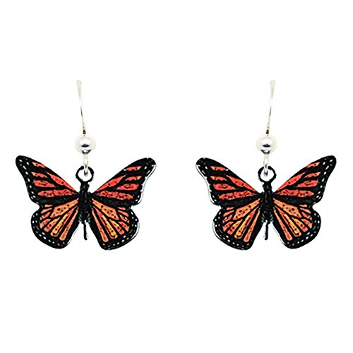d'ears Monarch Butterfly Earrings by d'ears Non-Tarnish Sterling Silver French Hook Ear Wire