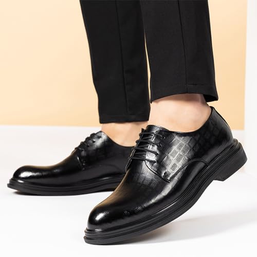 YZABEL Men's Soft Leather Oxfords Lace Up Dress Shoes Lace-Up Comfortable Non-Slip Dress Sneakers Casual Wedding Office Men Dress Shoes2