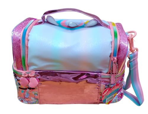 Image of Lunch Bag for Kids, Lunch Bag for Office Men, Women and Kids, Canvas Tiffin Bags for School, Picnic, Work, Carry Bag for Lunch Box and Water Bottle (Unicorn Pink Shining)