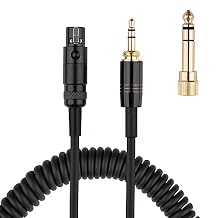 كابل ملفوف Alitutumao Q701، سلك صوت ملفوف بديل متوافق مع سماعات الرأس AKG K240، K240S، K240MK II، K702، K141، K171، K181، K271، MKII، M220 مع محول 6.35 مم 5-10 أقدام