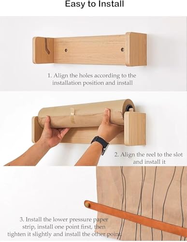 Dispensador de papel kraft de 64 cm con corte fluido de pared 7