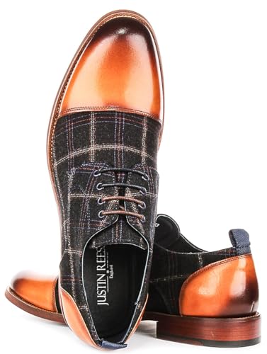 Oden Men's Oxford Toe Check Print Shoe Shoes4