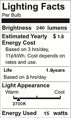 CTKcom 15W E14 Base 4173175 Oven Light Bulbs(6 Pack)- Microwave Light Bulbs 120V Heat Resistant Bulbs 300'C,Warm White Incandescent Light Bulb 360° Beam Angle,110-130V,6 Pcs