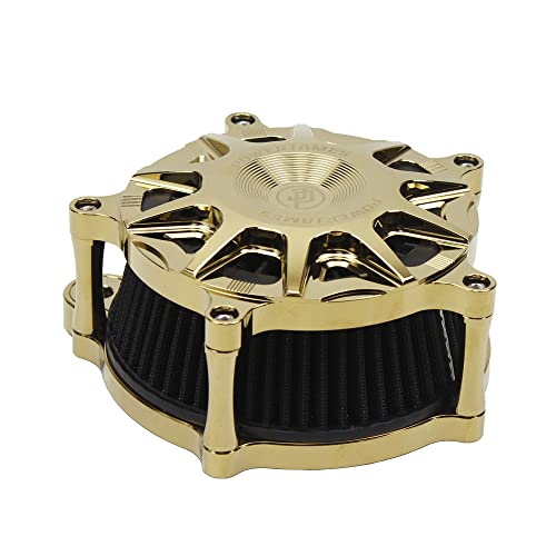 Powerjames Gold Air Cleaner Filter Intake For Harley Davidson 17-2022 Touring Street Road Electra Glide Flh 2018-Later M8 Softail #TOP4