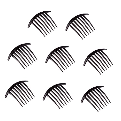 CLISPEED 8pcs Black Plastic Hair Side Combs for Women Durable Lightweight Hair Supplies for Everyday Use Fits Scalp Comfortably for Various Hairstyles