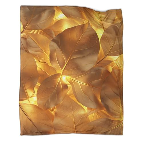 Couverture de voyage en microfibre dorée 150x200 pour canapé - 2