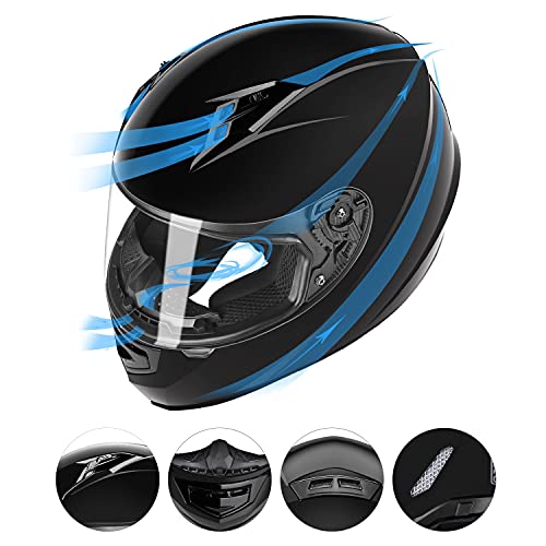 Glx Gx11 Compact Lightweight Full Face Motorcycle Street Bike Helmet With Extra Tinted Visor Dot Approved (Black, X-Large) #TOP4