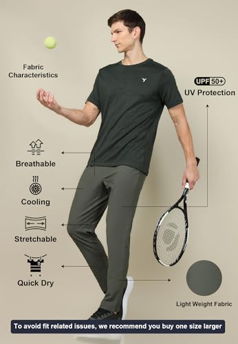 Image of TECHNOSPORT Men's Regular Fit Mid Rise Solid Plus Size Trackpants with Quick Dry, Anti Microbial, SPF50+ for Regular and Sports Use