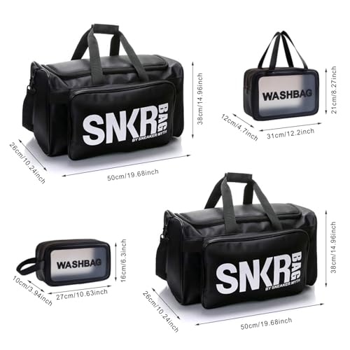Sneaker Storage Bag Travel Duffel Bag with Shoe Compartment Waterproof Basketball Soccer Training Bag Multi-Function Sports Duffel Bags for Men and Women Travel Sports Fitness-Black4