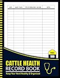 Cattle Health Record Book: Livestock Medical Log for Vaccinations, Treatments, Vet Visits, Breeding and Calving Records for Farmers and Ranchers