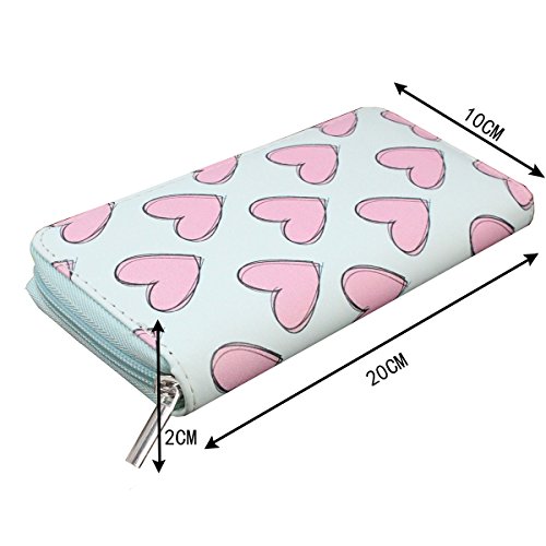 Timlee Cute Pink Heart Wallets For Girls Christmas Gift Women Zipper Around Wallet Long Purse Women Unicorn Wallets For Girls Kids (Heart) #TOP4