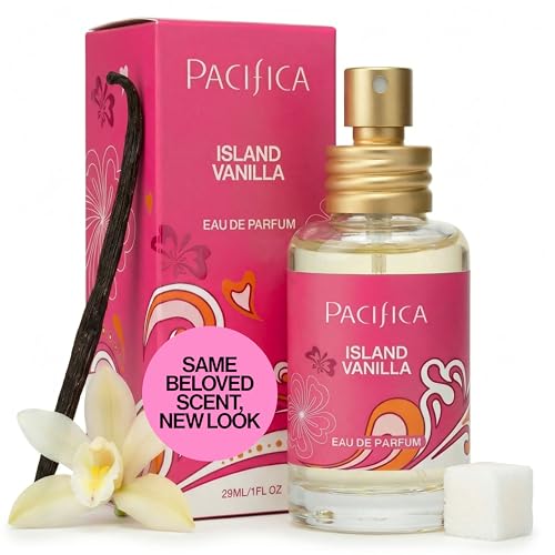 Pacifica Island Vanilla Perfume – Clean Vanilla Fragrance for Women - Warm Tropical Aroma - Long-Lasting Clean Beauty Non Toxic Scent, Vegan & Cruelty-Free, 1 oz Travel-Friendly Spray