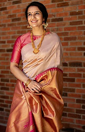 Image of Flosive Traditional Banarasi Saree with Fine Zari Work, Elegant Pallu Design and Timeless Cultural Charm