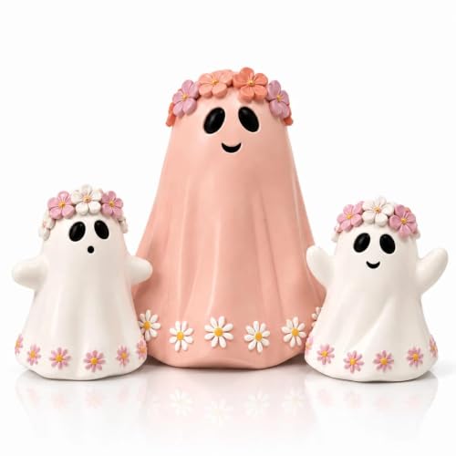 caiydramy 5.7" 3 Pcs Halloween Ghost Figurines, Cute Girly Table Decor - image 1