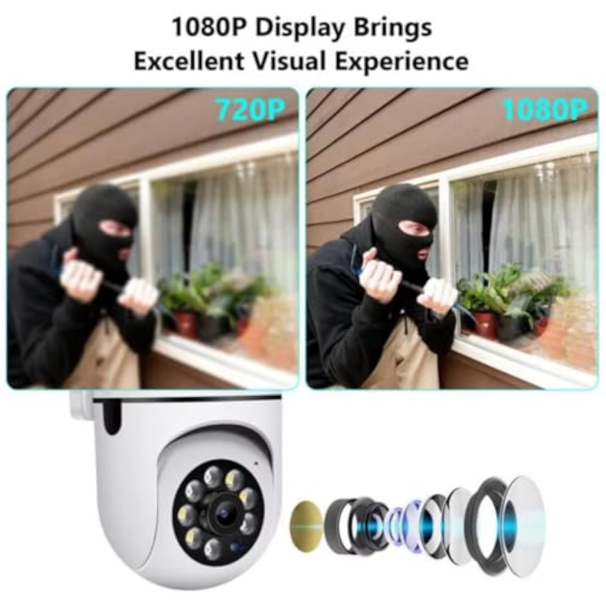 3 MP FHD Pack of 2 WiFi Indoor Mini Fox Ptz Security Camera