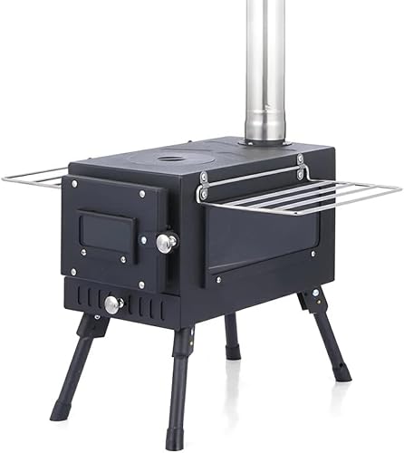 Wood Burning Stove, Portable Tent Stove for Heating, Compact,Outdoor,Courtyard,Camping,Winter,BBQ,Camp Cooking,Touring,Ice