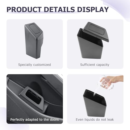 Image of LUWU Car Trash Can with Lid - Portable Mini Dustbin Garbage Bin for Toyota Corolla Cross Interior Accessories (Right)