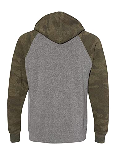 Independent Trading Co. - Special Blend Raglan Hooded Sweatshirt - PRM33SBP - L - Nickel Heather/Forest Camo3