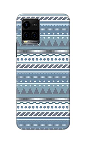 Image of PRINTFIDAA Printed Hard Back Cover Case for Vivo Y33S | Vivo Y33T | Vivo Y32 Back Cover (Seamless Geometric Tribal Pattern) -1803