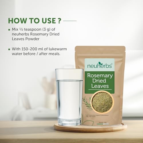 Image of Neuherbs Rosemary Dried Leaves 50g | Natural Herb for Hair Growth, Herbal Tea & Food Seasoning | Rich in Antioxidants for Hair & Skin Care | 100% Pure & No Additives