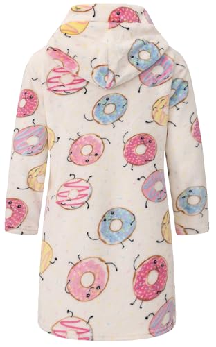 Image of Kid Fleece Hooded Robes Girls Bathrobes Boys Soft Plush Sleepwear Toddler Fuzzy Pajamas