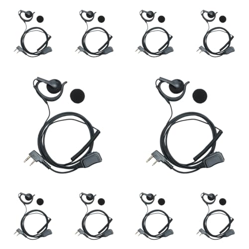 Auriculares para walkie-talkie Kenwood TK3360 y NX1200 con conexión de 2 pines tipo K