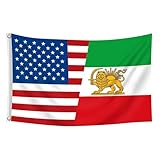 Drapeau De L'amitié, Design De Compagnie Significatif, 60 X 90 Cm, Drapeau De L'amitié Entre Les États-Unis Et L'Iran, Bannière De La Fraternité Des Iraniens Américains, Mouvement Fluide Et Léger,