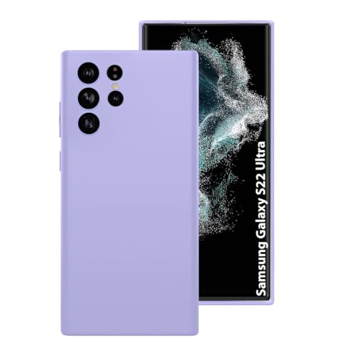 Image of LIRAMARK Liquid Silicone Soft Back Cover Case for Samsung Galaxy S22 Ultra (Lavender)