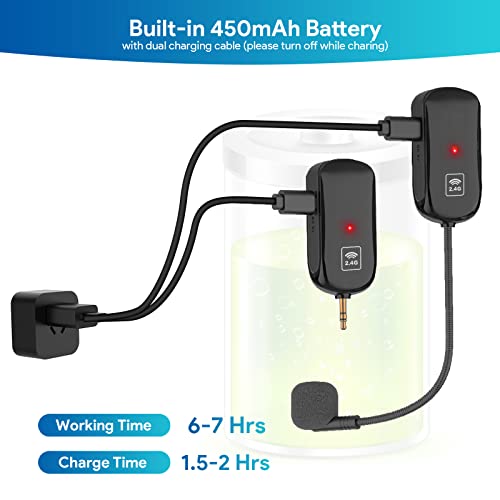 1Mii Long Range Wireless Microphone,Wireless Headset Mic System, 165Ft Range, 2.4G Wireless Microphone 2 In 1, Fitness Microphone Headset For Speakers, Voice Amplifier, Pa Speakers #TOP3
