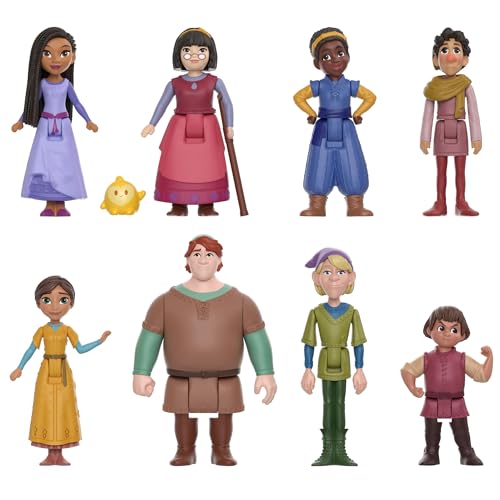 Mattel Disneys Wish Die Teens-Pack aus 8 beweglichen Minipuppen und Sternenfigur HPX36