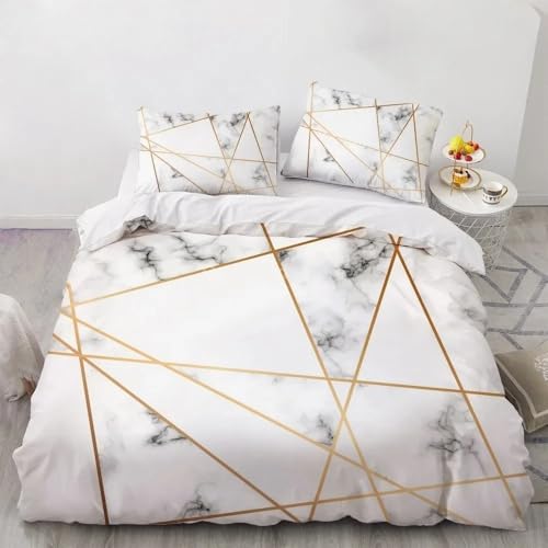 Housse de couette en marbre blanc 200x200 cm pour lit double - 2
